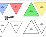 Bandierine colorate e bianche con spazio per testo/immagini, pronte per essere ritagliate. Perfette decorazioni per aule scolastiche da stampare.