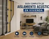 Detalle de materiales acústicos en una pared: lana mineral, amortiguadores y estructura metálica. Guía de aislamiento en vivienda.