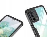 Eleganckie etui Oppo A74 5G z marmurkowym wzorem i błyszczącym tyłem.