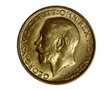 Moneta d'oro 917, che corrisponde a 22 carati, con il profilo di Re Giorgio V.