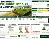 Plan zabudowy działki lub szkic sytuacyjny z informacjami o klasie gruntu, jego odrolnieniu i wpływie na cenę.