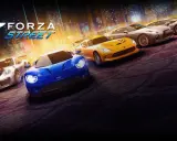 Pięć sportowych samochodów, w tym niebieski Ford GT i żółty Dodge Viper, gotowych do wyścigu w grze Forza Street.