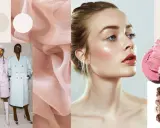 Moodboard con palette colori neutri e pastello, abiti eleganti e make-up luminoso. Un'ispirazione per capire l'armocromia cos'è.