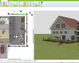 Ein Haus mit Garten und einer überdachten Veranda, die als gemütlicher Sitzbereich gestaltet ist.