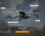 DJI Flugsimulator mit DJI Air 3S, Kamera- und Flugzeitdetails. Üben Sie mit der dji virtual flight app.