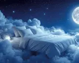 Un letto soffice tra le nuvole, sotto un cielo stellato e la luna piena. Forse è qui che si fanno gli incubi, o forse solo sogni meravigliosi.