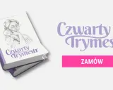 Okładka książki "Czwarty Trymestr" z rysunkiem matki tulącej dziecko. Obok tytuł i przycisk "Zamów".