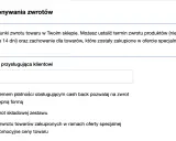 Ustawienia zwrotów: 14 dni na zwrot, możliwość zwrotu zestawów. To forma pomocy dla konsumentów, wspierana przez europejskie centrum konsumenckie.