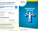 Affiche de prévention des TMS : écoutez les signes d'alerte, parlez-en ! L'image illustre la prévention des troubles musculo-squelettiques.
