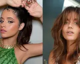 Dos mujeres, una con pelo canela recogido y maquillaje brillante, la otra con pelo canela suelto y flequillo.