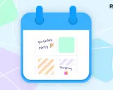 Un agenda pour iPhone, le meilleur agenda iPhone gratuit, avec des notes pour une fête d'anniversaire et du shopping.
