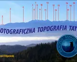 Panorama Tatr z opisem szczytów. Widok na góry z zaznaczonymi numerami szczytów. "Fotograficzna topografia Tatr".