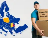 Kurier z paczkami do Rumunii. Mapa Europy z zaznaczoną Rumunią i Polską.