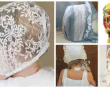 Capotas de bebé: encaje, tela floral y patrones de medidas. Diseños para crear adorables gorritos.