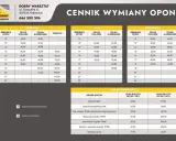 Cennik wymiany opon: osobówki od 25 zł, 4x4 od 30 zł, dostawcze od 30 zł. Sprawdź, ile kosztuje wymiana opon w Dobrym Warsztacie.