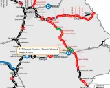 Mapa przebiegu drogi S17 od Zamościa Sitaniec do Zamościa Wschód, z zaznaczonym otwarciem ofert.