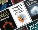 Copertine di libri di Donato Carrisi, tra cui "Il suggeritore", "L'educazione delle farfalle" e "La casa delle luci".