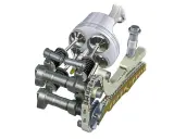 Mechanizm rozrządu silnika z tłokiem, zaworami i łańcuchem napędowym. Kluczowy element do precyzyjnej regulacji zaworów.