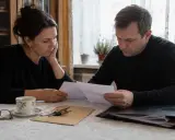Zmartwieni rodzice przeglądają dokumenty, martwiąc się o przyszłość swojej siostrzenicy.