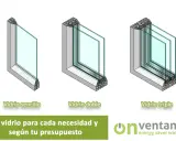 Comparativa de vidrio sencillo, doble y triple. La diferencia de precio del cristal bajo emisivo aumenta con cada capa.