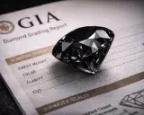 Czarny diament, jeden z rzadkich kamieni szlachetnych, na certyfikacie GIA.