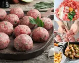 Albondigas arguiñano listas para cocinar. Carne picada, huevo y perejil forman estas deliciosas albóndigas.