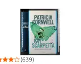 Copertina del libro "Kay Scarpetta" di Patricia Cornwell, con guanti verdi macchiati di sangue.