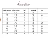 Tabella per capire come misurare un anello, con diametri in mm e pollici, e taglie italiane, europee, USA e UK.