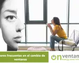 Mujer bebe té junto a ventanas modernas. La Xunta ofrece ayudas para cambiar ventanas, evitando errores comunes.
