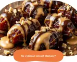 Daktyle z masłem orzechowym i czekoladą, posypane orzechami. Idealna przekąska, gdy zastanawiasz się, czym zastąpić słodycze.