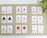 Tarjetas de simbolos gramaticales Montessori: artículos, pronombres, sustantivos, adverbios, verbos, adjetivos, interjecciones, conjunciones y preposiciones.