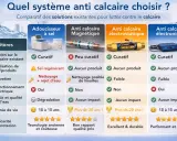 Comparatif des systèmes anti-calcaire. L'adoucisseur à sel, bien qu'efficace, pose un problème d'eau salée et de rejet. Les autres options sont plus écologiques.