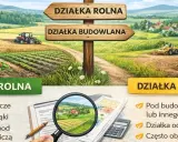 Rozróżnienie działki rolnej i budowlanej: jedna pod uprawy, druga pod budowę domu. Co to znaczy? Obrazek wyjaśnia.