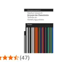 Buchcover "Grenzen der Demokratie" von Stephan Lessenich. Eine abstrakte Darstellung von Strichen, die an einen Barcode erinnert, symbolisiert die Komplexität der perikleschen Demokratie.