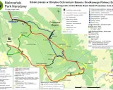 Mapa szlaków pieszych i edukacyjnych Biebrzańskiego Parku Narodowego. Atrakcje przyrodnicze i turystyczne.