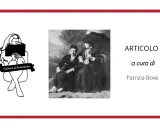Ritratto di Matilde Serao e un uomo, con un'illustrazione di una donna che legge e la scritta "Cultura al femminile".