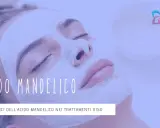 Donna con maschera viso all'acido mandelico. Scopri i benefici e i risultati per la tua pelle.