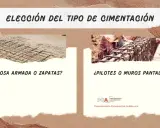 Rejillas de hormigón armado listas para cimentación, comparando losa armada vs. zapatas y pilotes vs. muros pantalla.