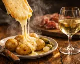 Un verre de vin blanc pétillant, parfait pour accompagner une raclette gourmande.