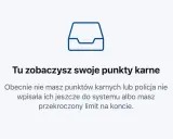 Ikona folderu i tekst: "Tu zobaczysz swoje punkty karne". Informacja, że nie masz punktów lub policja ich jeszcze nie wpisała. Dowiedz się, po jakim czasie kasują się punkty karne.