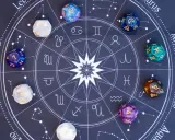 Kości do gry z symbolami zodiaku i numerologiczna 2 z 11.