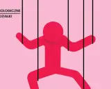 Czerwona postać jak marionetka, symbolizująca manipulację. Definicja psychologiczna.