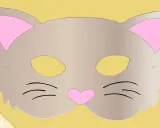 Eine niedliche **katze vorlage** für eine Maske mit rosa Ohren und Schnurrhaaren.