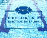 Liner de piscina de poliéster Tamar para electrólisis salina.