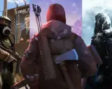 Postapokaliptyczne gry survivalowe na Xbox: postać w masce gazowej, łucznik i zimowy podróżnik.