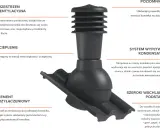 Montaż kominka wentylacyjnego na dachu. Element przyłączeniowy ułatwia montaż rury Kronoflex.