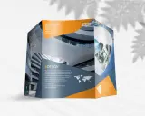 Trójwymiarowa ulotka reklamowa prezentująca nowoczesną architekturę. Różne rodzaje ulotek mogą tak wyglądać.
