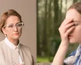 Doświadczona kurator wspiera młodą osobę w trudnym momencie.
