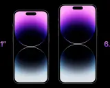 Dwa iPhone'y 14 Pro: mniejszy 6.1" i większy 6.7". Porównanie iPhone 14 Pro wymiary.
