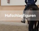 Reiter übt Hufschlagfiguren in einer Reithalle.